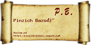 Pinzich Bazsó névjegykártya